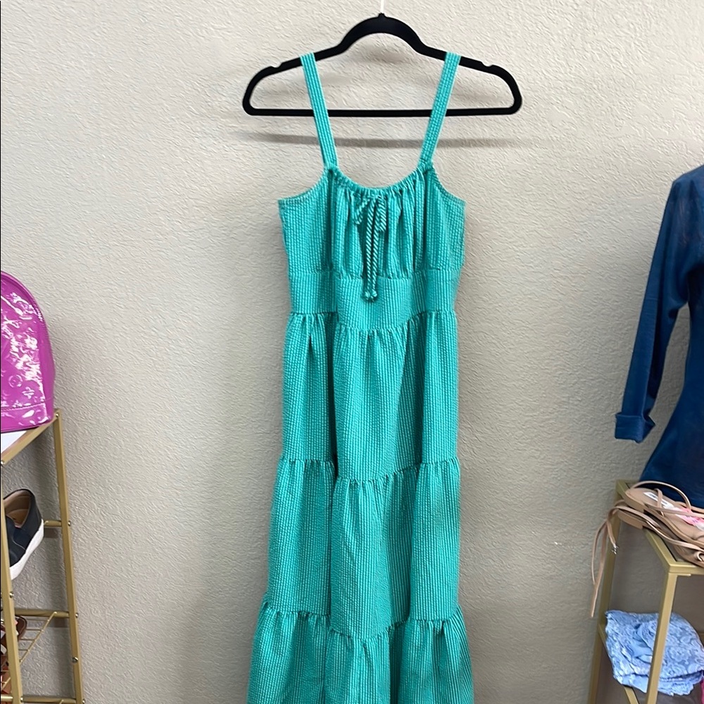 INC International Concepts Blue Tiered Maxi Sundress
